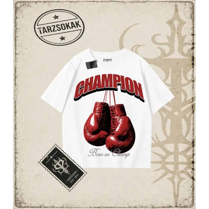 BORNASCHAMPION Oversize Unisex Tişört