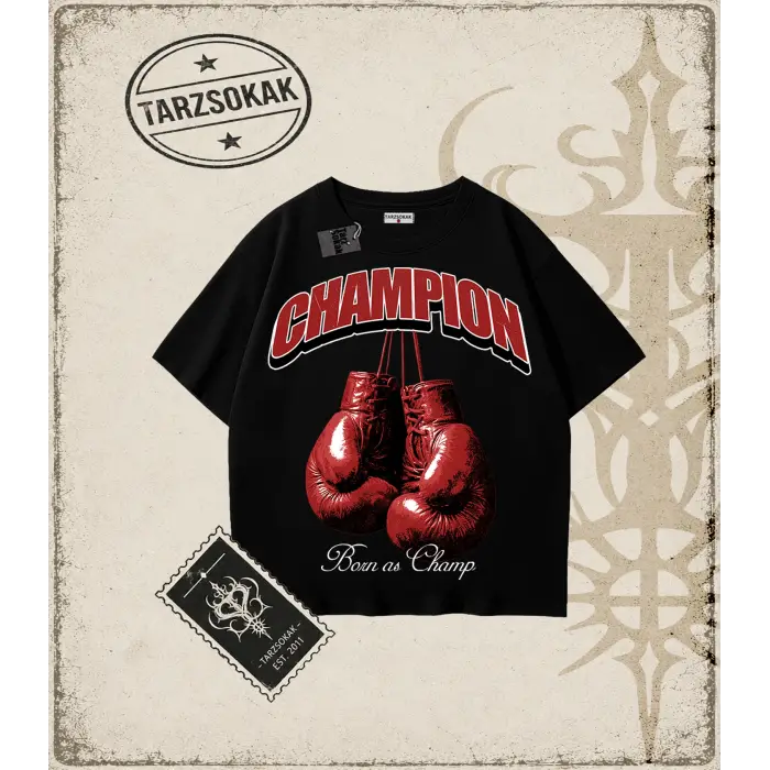 BORNASCHAMPION Oversize Unisex Tişört