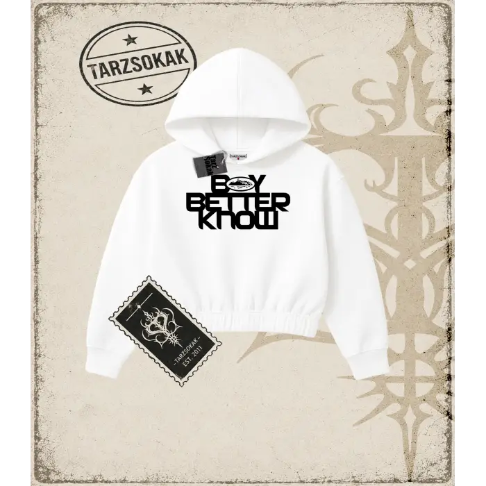 BOY BETTER KNOW Kadın Crop Kapşonlu Sweatshirt