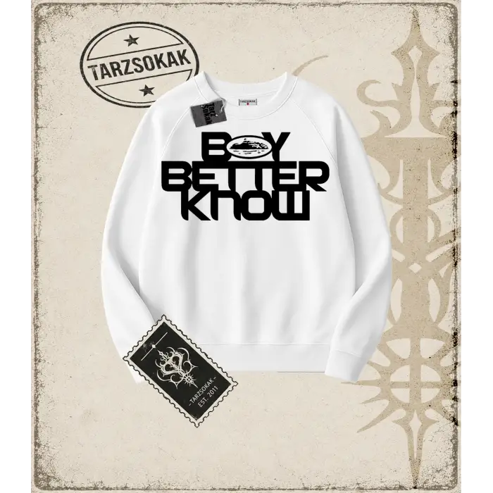 BOY BETTER KNOW Oversize Unisex Bisiklet Yaka Sweatshirt