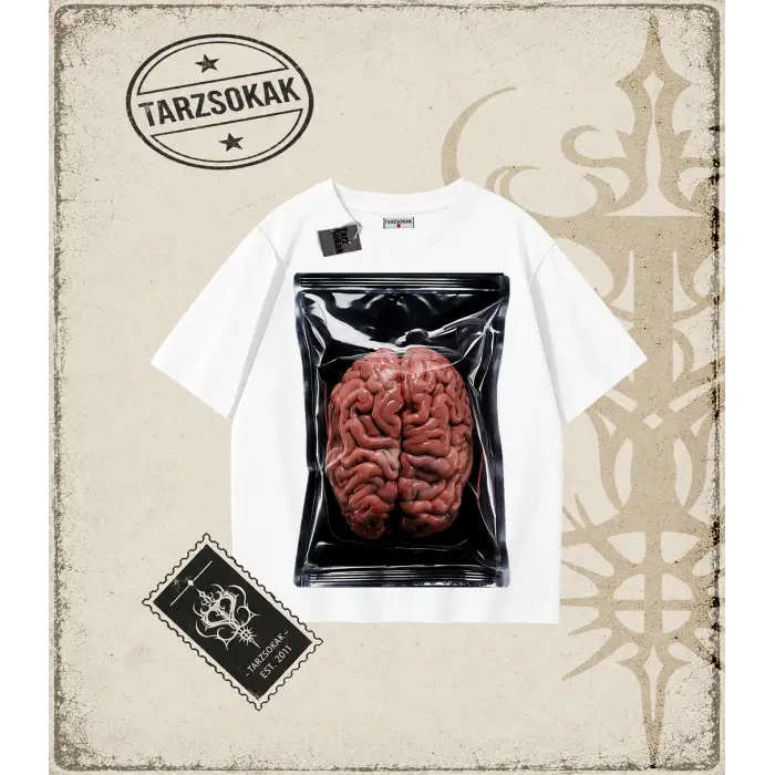 BRAIN HALFTONE Oversize Unisex Tişört