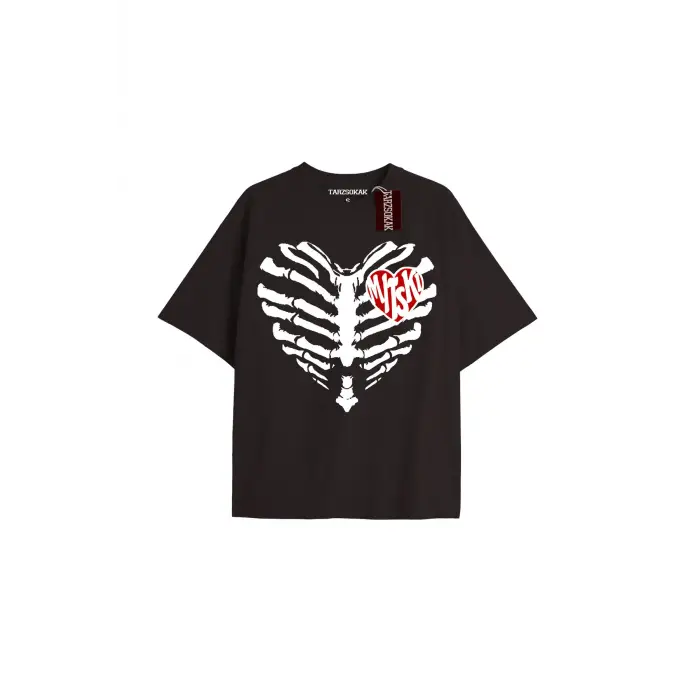 Brook Baskılı Oversize Kalıp Unisex T-shirt