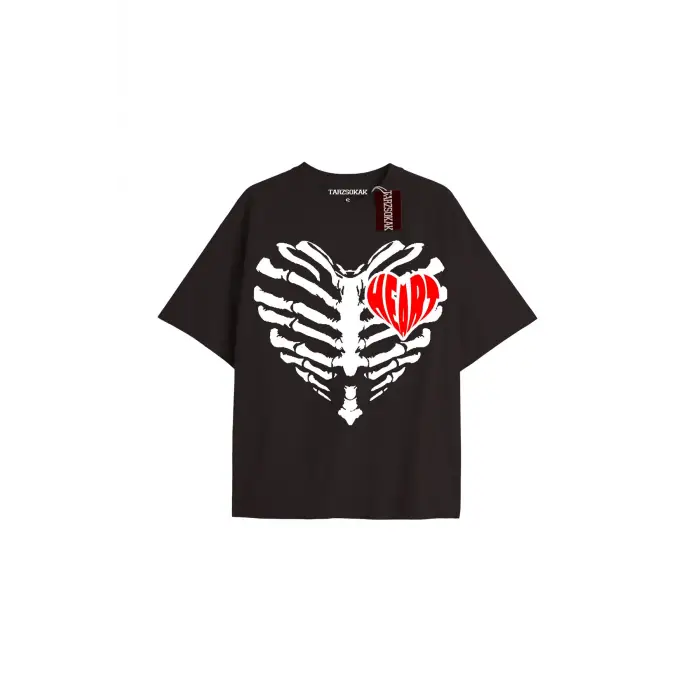 Brook Baskılı Oversize Kalıp Unisex T-shirt
