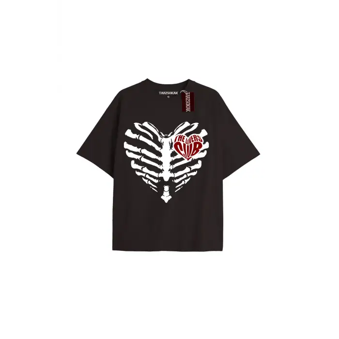 Brook Baskılı Oversize Kalıp Unisex T-shirt