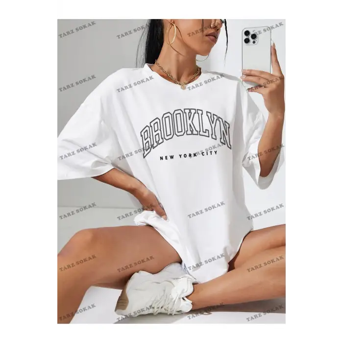 Brook Baskılı Oversize Kalıp Unisex T-shirt