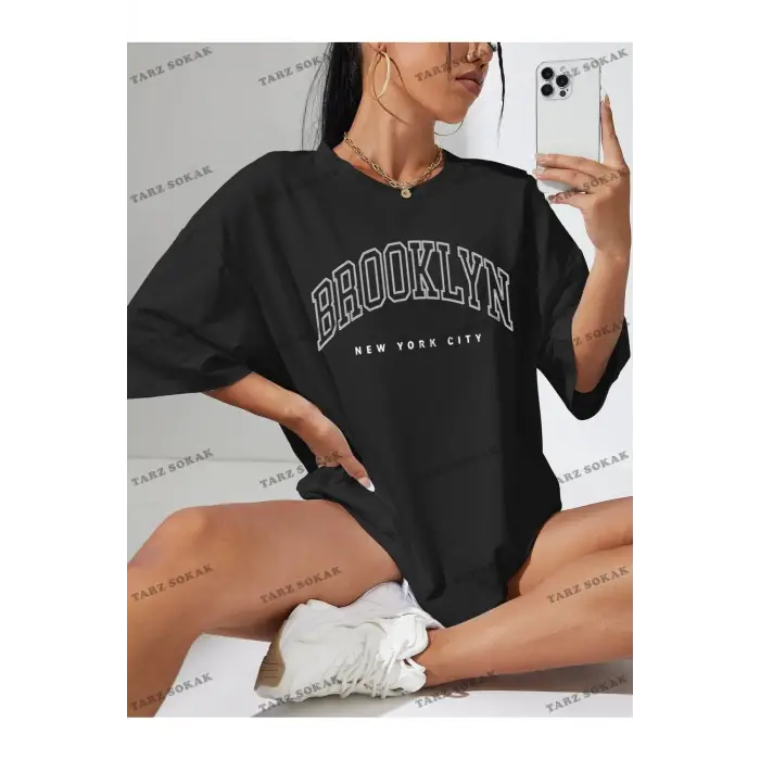 Brook Baskılı Oversize Kalıp Unisex T-shirt