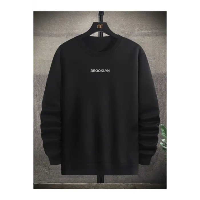 Brooklyn Baskılı 3 Oversize Siyah