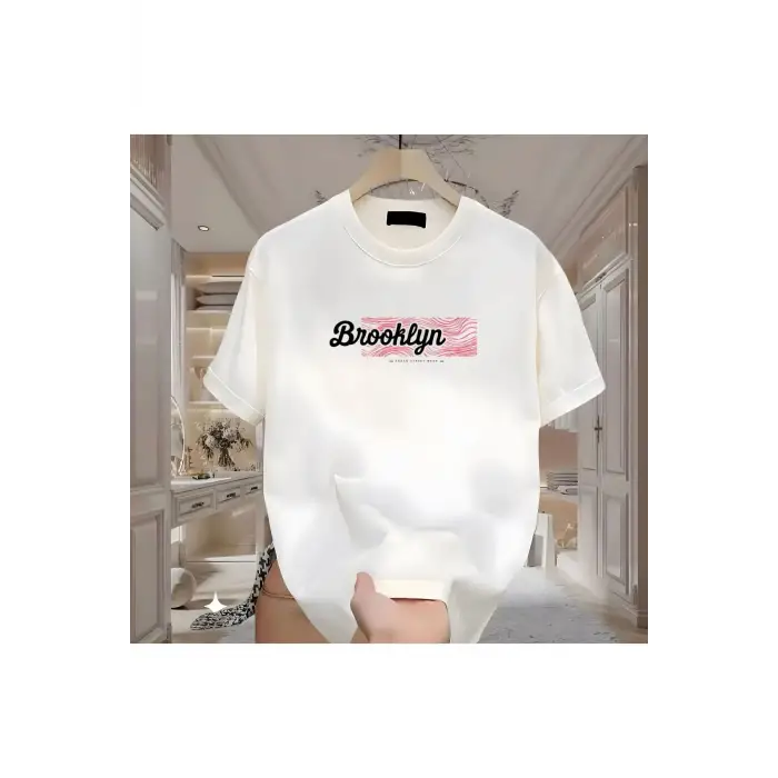Brooklyn Baskılı Beyaz