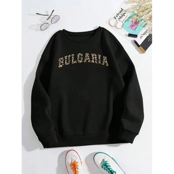 Buloaria Sofia Desen Yeni Moda Kazak Bayan Gevşek Polar Kazak O-Boyun Sonbahar Kış Tişörtü So