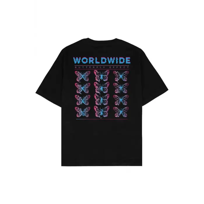 Butterfly Siyah Oversize Unisex T-shirt