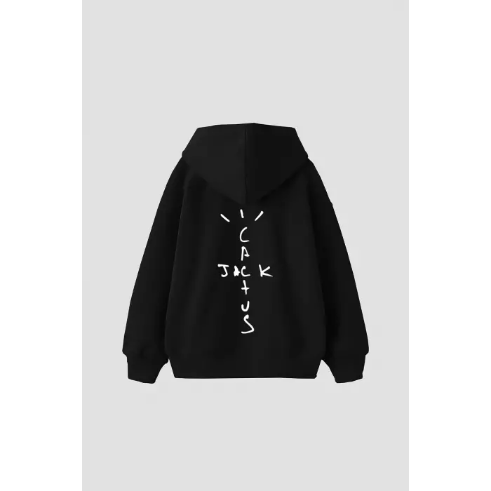 Cactus Jack Sırt Baskılı Oversize Unisex Siyah