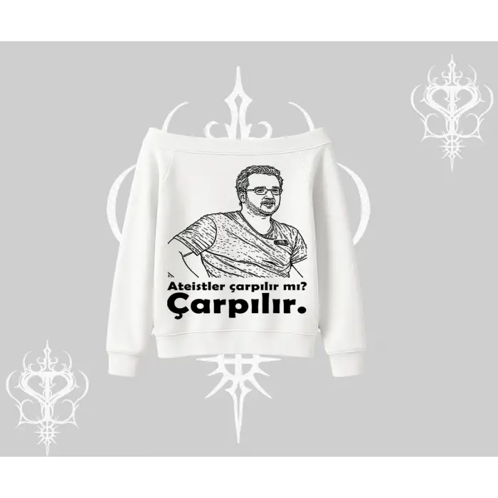 Çarpılır mı? Çarpılmıştır. Kayık Yaka Sweatshirt