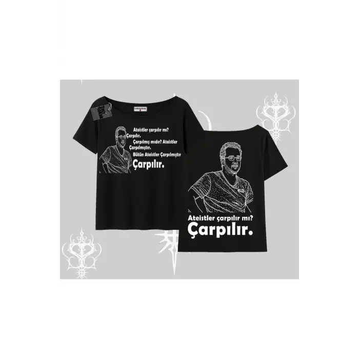 Çarpılır mı? Çarpılmıştır. Kayık Yaka Tshirt