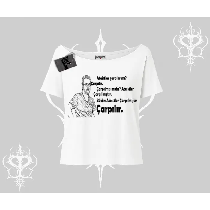 Çarpılır mı? Çarpılmıştır. Kayık Yaka Tshirt