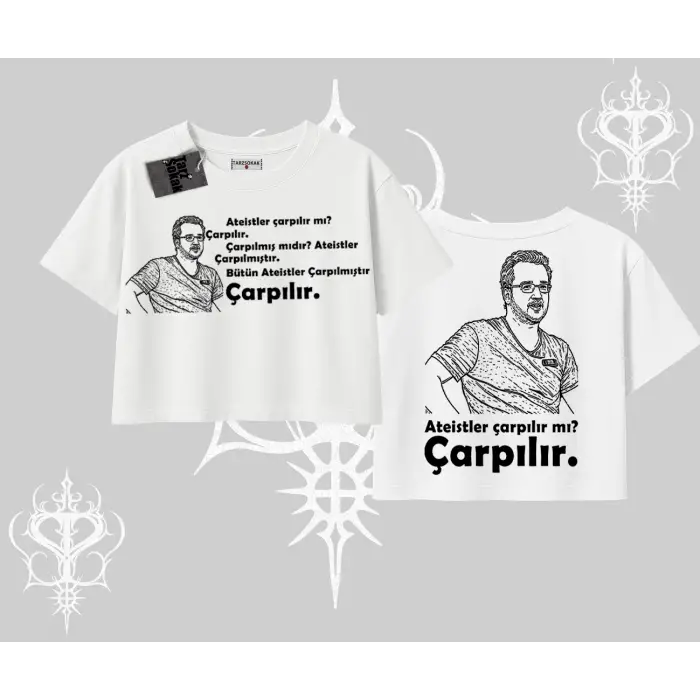 Çarpılır mı? Çarpılmıştır. Oversize Crop Tshirt