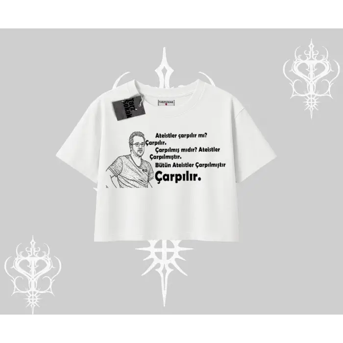 Çarpılır mı? Çarpılmıştır. Oversize Crop Tshirt