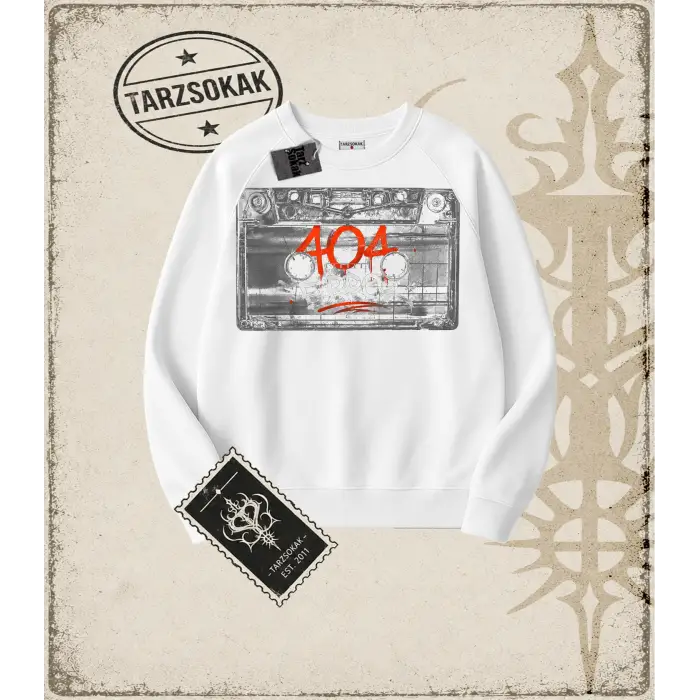 CASSETTE Oversize Unisex Bisiklet Yaka Sweatshirt