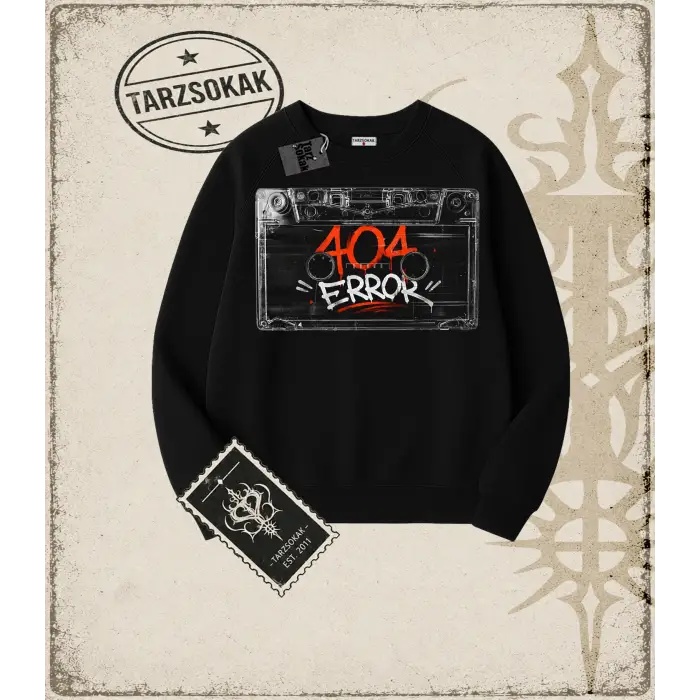 CASSETTE Oversize Unisex Bisiklet Yaka Sweatshirt