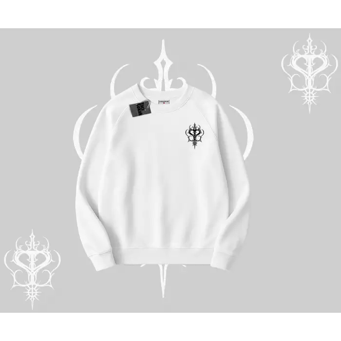 Cat Mom Yazılı Minimal Kedi Arka Baskılı Biskilet Sweatshirt