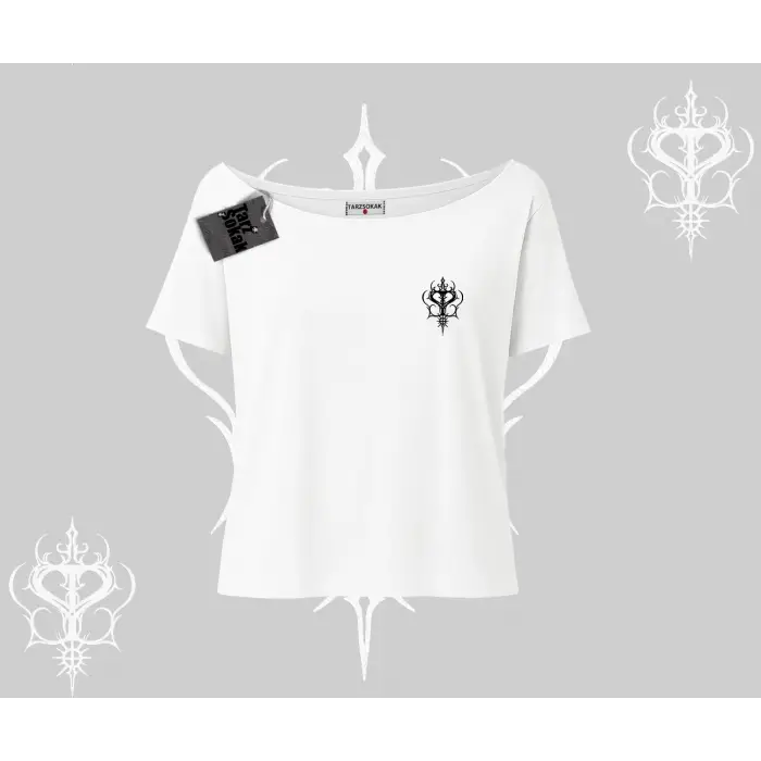 Cat Mom Yazılı Minimal Kedi Arka Baskılı Kayık Yaka Tshirt