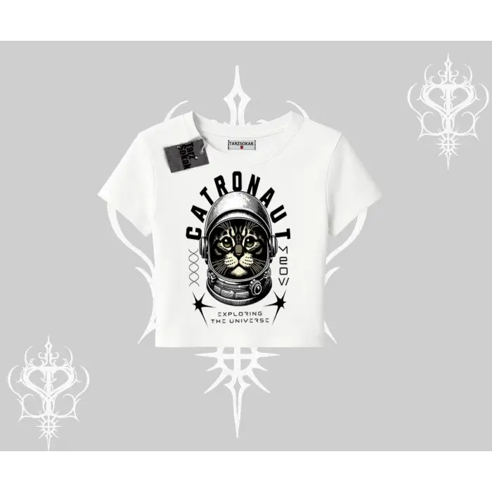 Catronaut Kedi Baskılı Babby Tee Tshirt