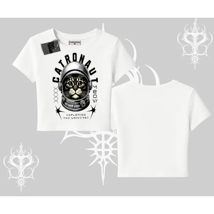 Catronaut Kedi Baskılı Babby Tee Tshirt