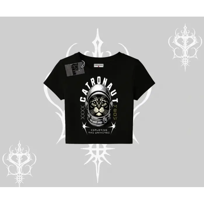 Catronaut Kedi Baskılı Babby Tee Tshirt - Çocuk