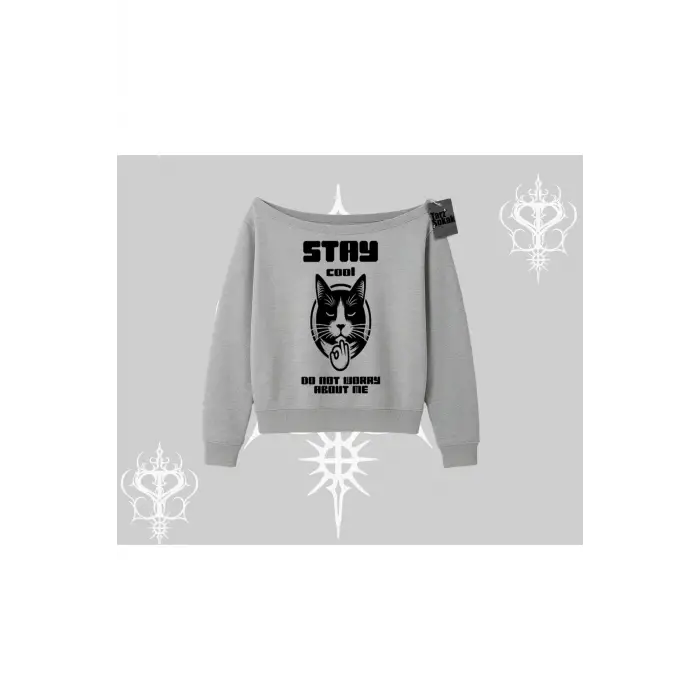 Catronaut Kedi Baskılı Oversize Tshirt