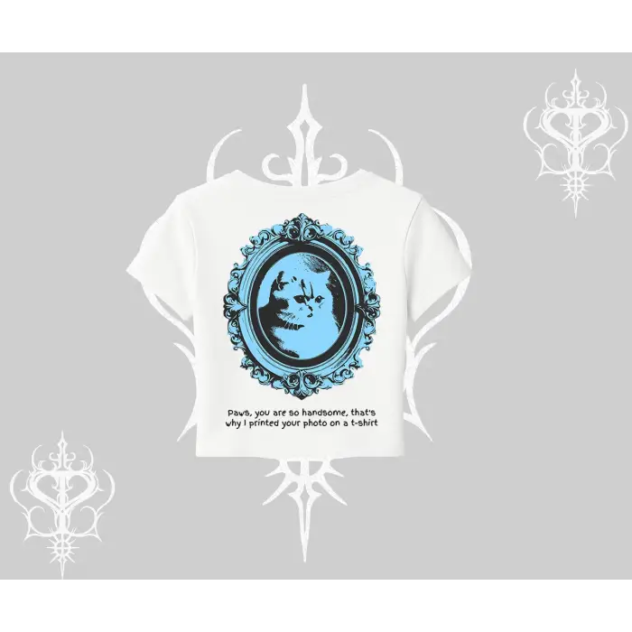 Çerçeveli Kedi Baskılı Babby Tee Tshirt