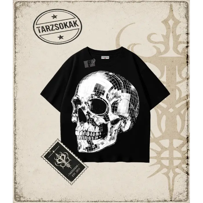 CHROME SKULL  Oversize Unisex Tişört