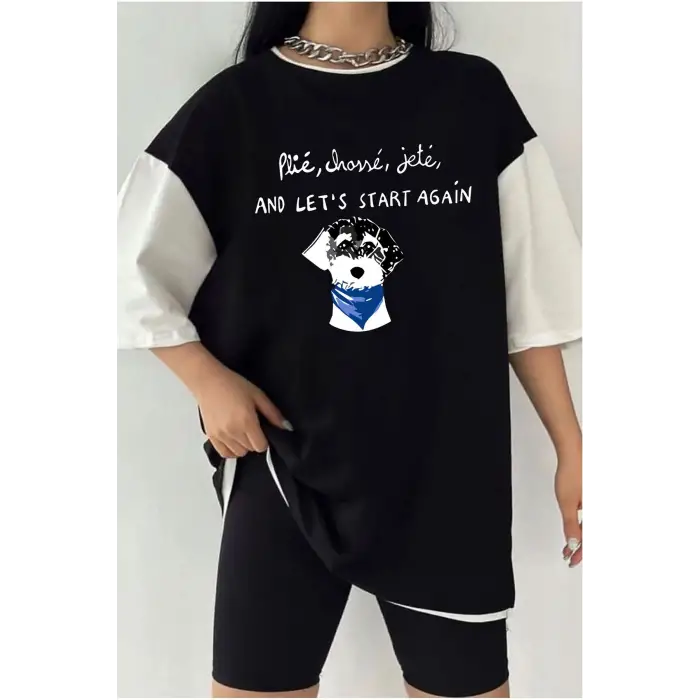 Çift Renk HAV Baskılı Unisex Tshirt