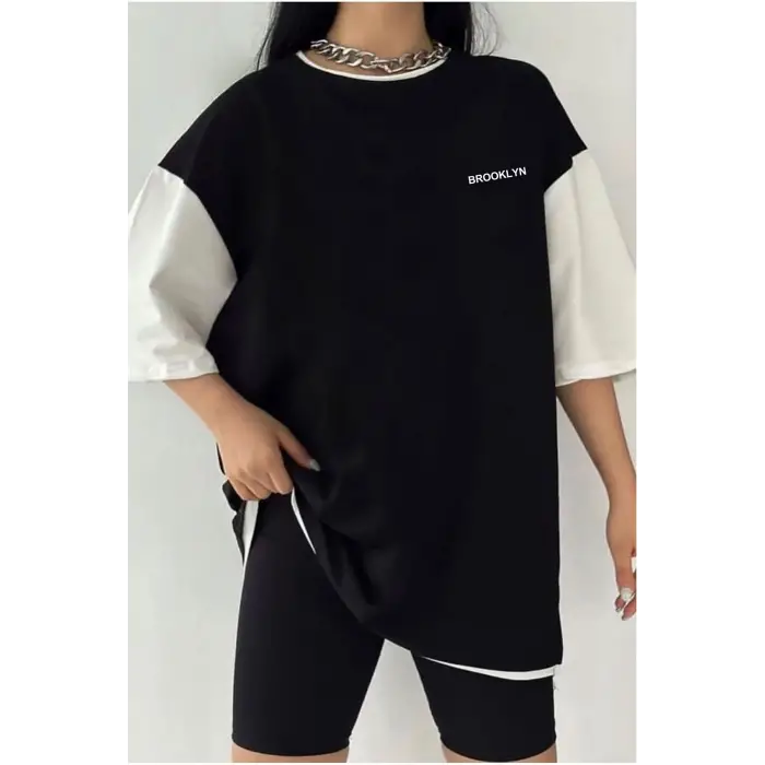 Çift Renk MİNİMAL BROOKLYN Baskılı Unisex Tshirt