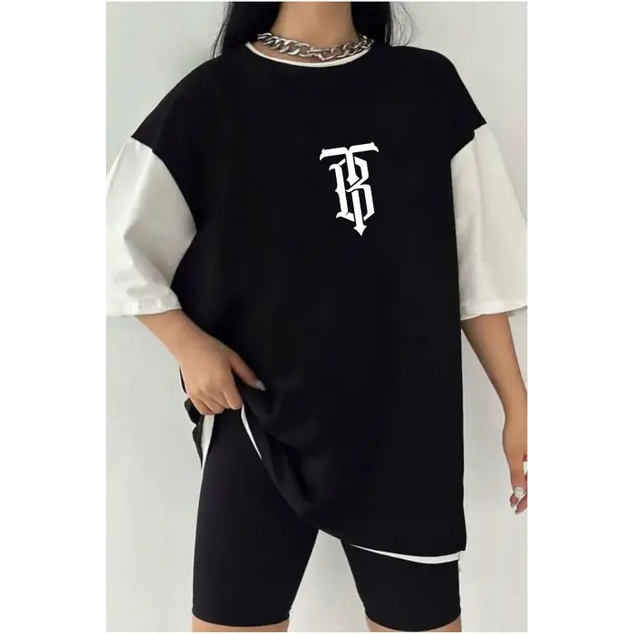 Çift Renk TB Baskılı Unisex Tshirt