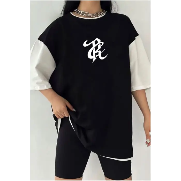 Çift Renk TS Baskılı Unisex Tshirt