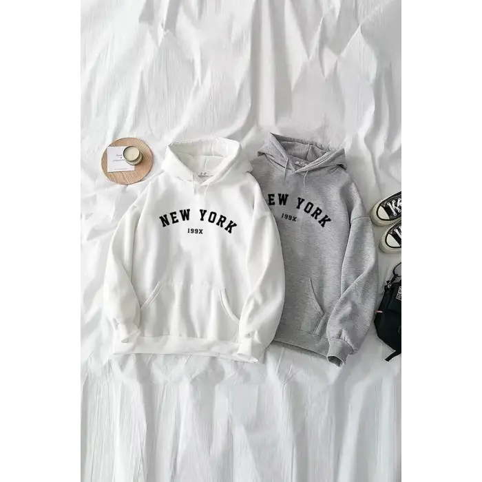 Çift Sevgili Paket Pamuklu Oversize Sweatshirt