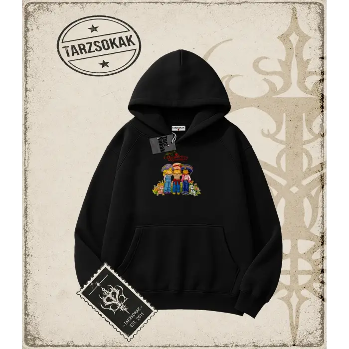 Çilek kız Oversize Unisex Kapşonlu Sweatshirt
