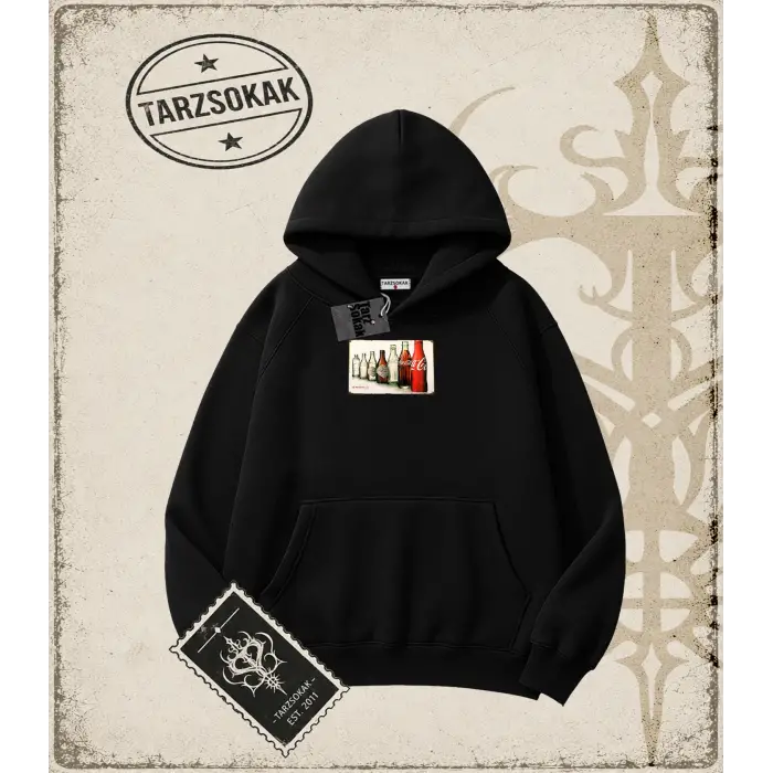 Coco Coca Cola Oversize Unisex Kapşonlu Sweatshirt