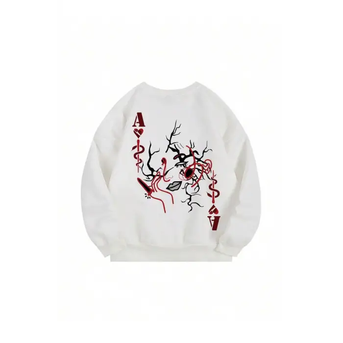 Coke serisi Letter & Figure Graphic Pullover