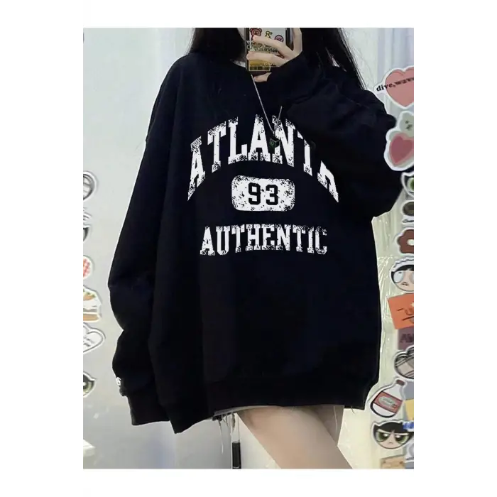 Coke serisi Letter Graphic Drop Shoulder Pullover