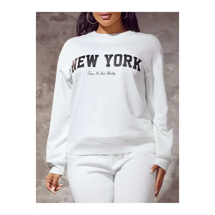 Coke serisi SXY Letter Graphic Drop Shoulder Sweatshirt
