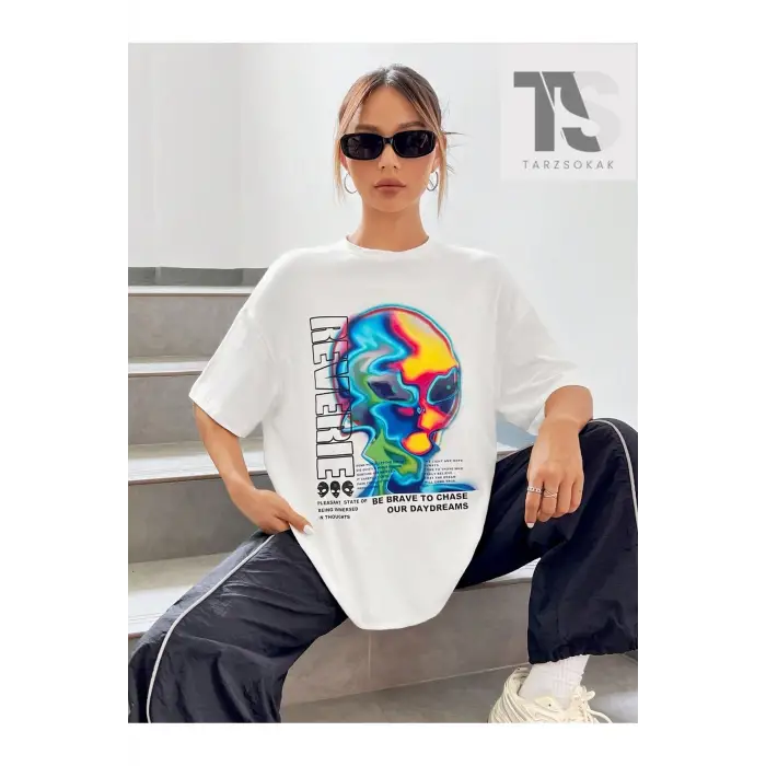 Coolane Sloganlı Grafik Düşük Omuzlu Tişört