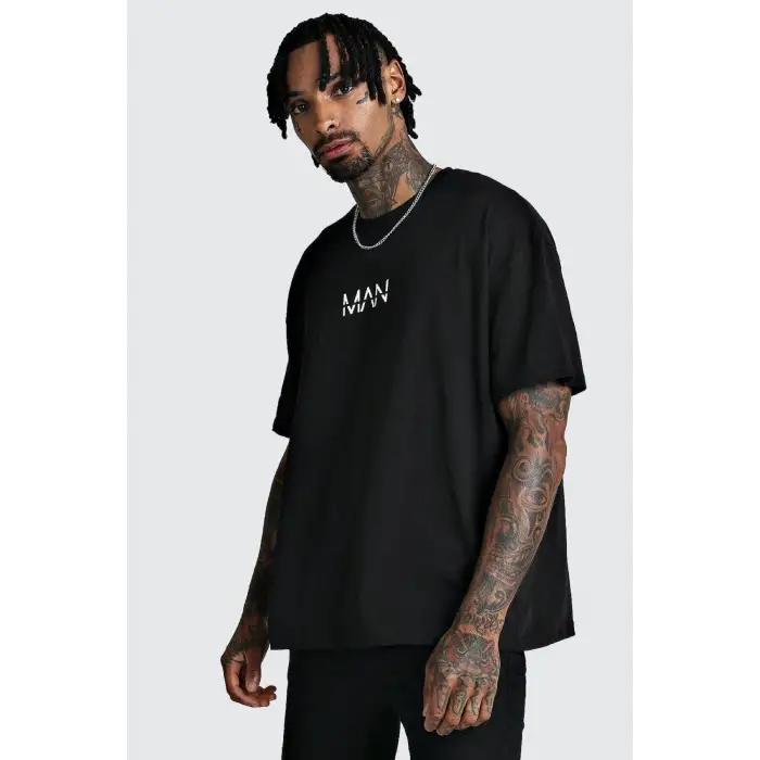 Crash Man African Erkek Siyah Oversize Tshirt