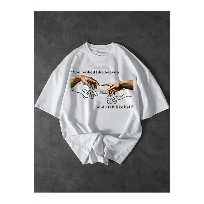 Creation Of Adam Baskılı Unisex Oversize
