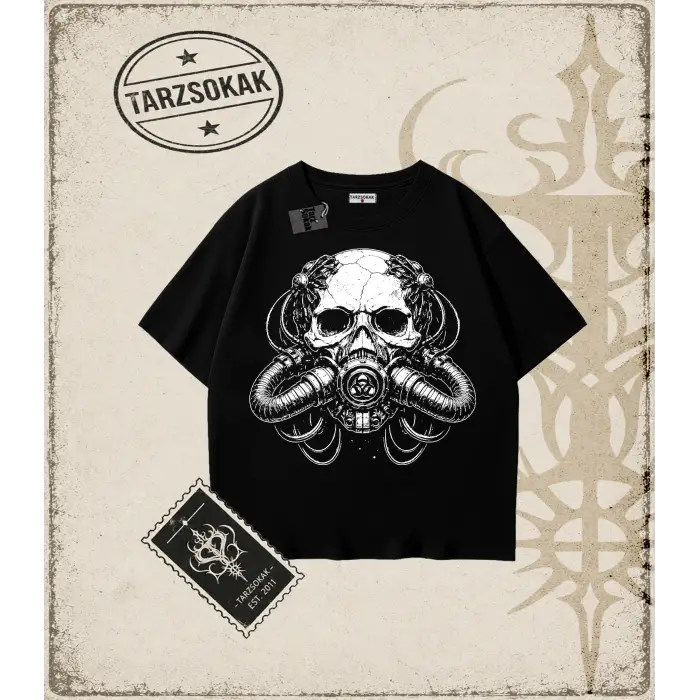 CYBER PUNK SKULL   Oversize Unisex Tişört