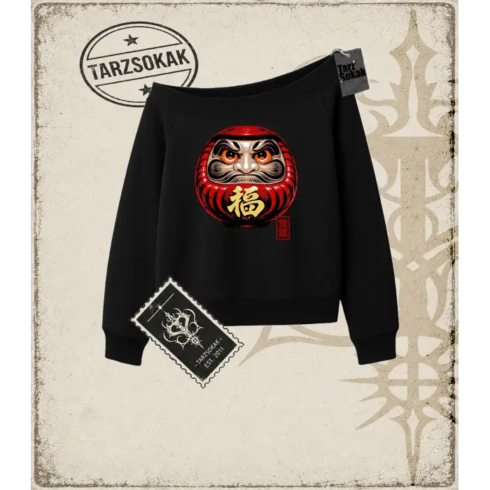 DARUMA Kadın Kayık Yaka Sweatshirt