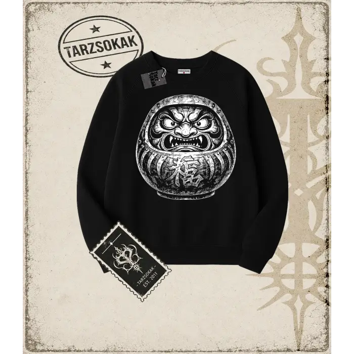 DARUMA Oversize Unisex Bisiklet Yaka Sweatshirt