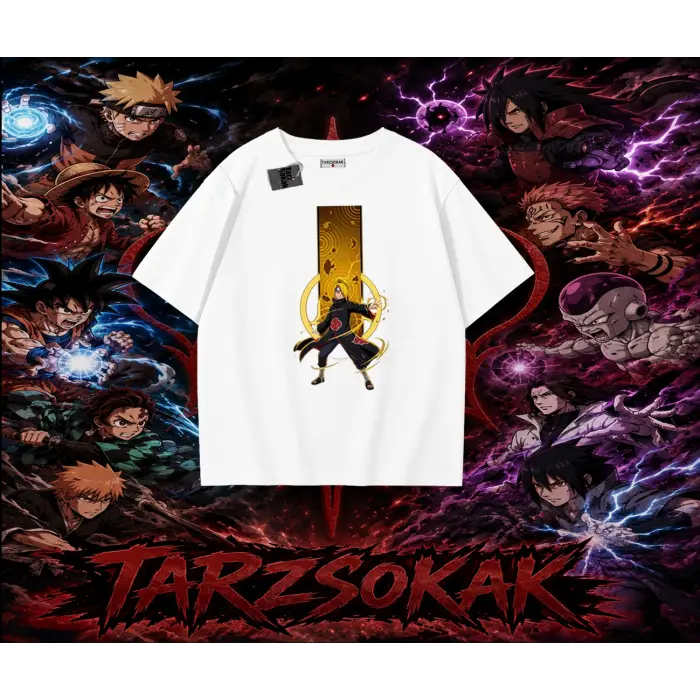 Deidara Naruto Anime Karakteri Oversize Unisex Tişört Beyaz