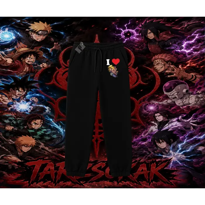 Deidara Naruto Anime Karakteri Unisex Jogger Eşofman Altı Beyaz