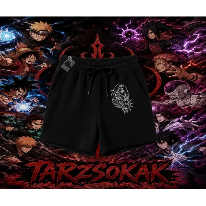 Deidara Naruto Anime Karakteri Unisex Şort Beyaz