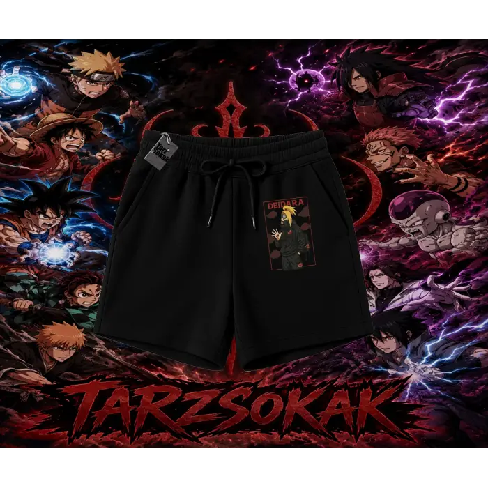 Deidara Naruto Anime Karakteri Unisex Şort Beyaz